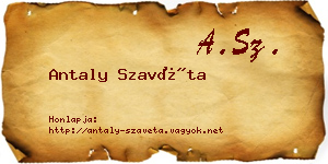 Antaly Szavéta névjegykártya